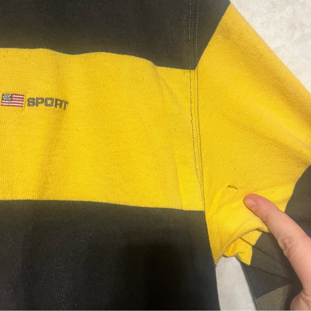 Polo Sport by Ralph Lauren Men's VTG Striped Shirt - Black, Yellow, Brown - Picture 4 of 8